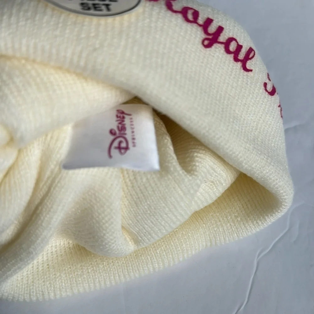 Disney Princess Toddler Girl's white Hat & Mittens Set